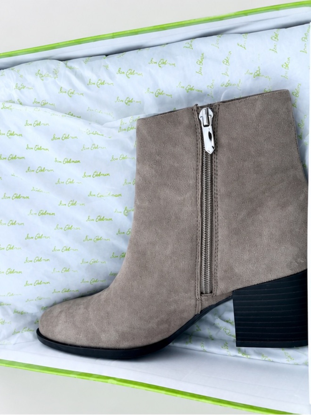 NIB Sam Edelman Joey Ankle Booties in Putty Suede - Women's Size 8M
